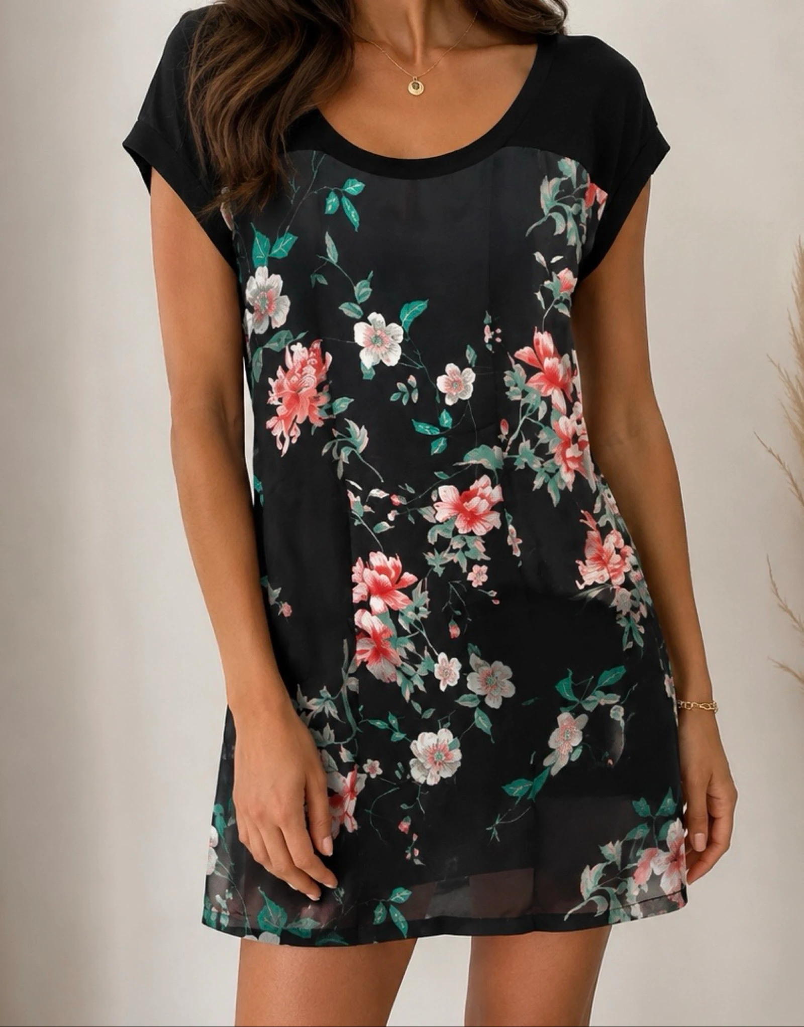 Steps bloemenprint minijurk XS 34